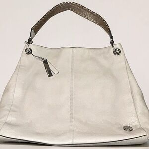 Vince Camuto light gray Leather hobo Bag with multi colorHandle